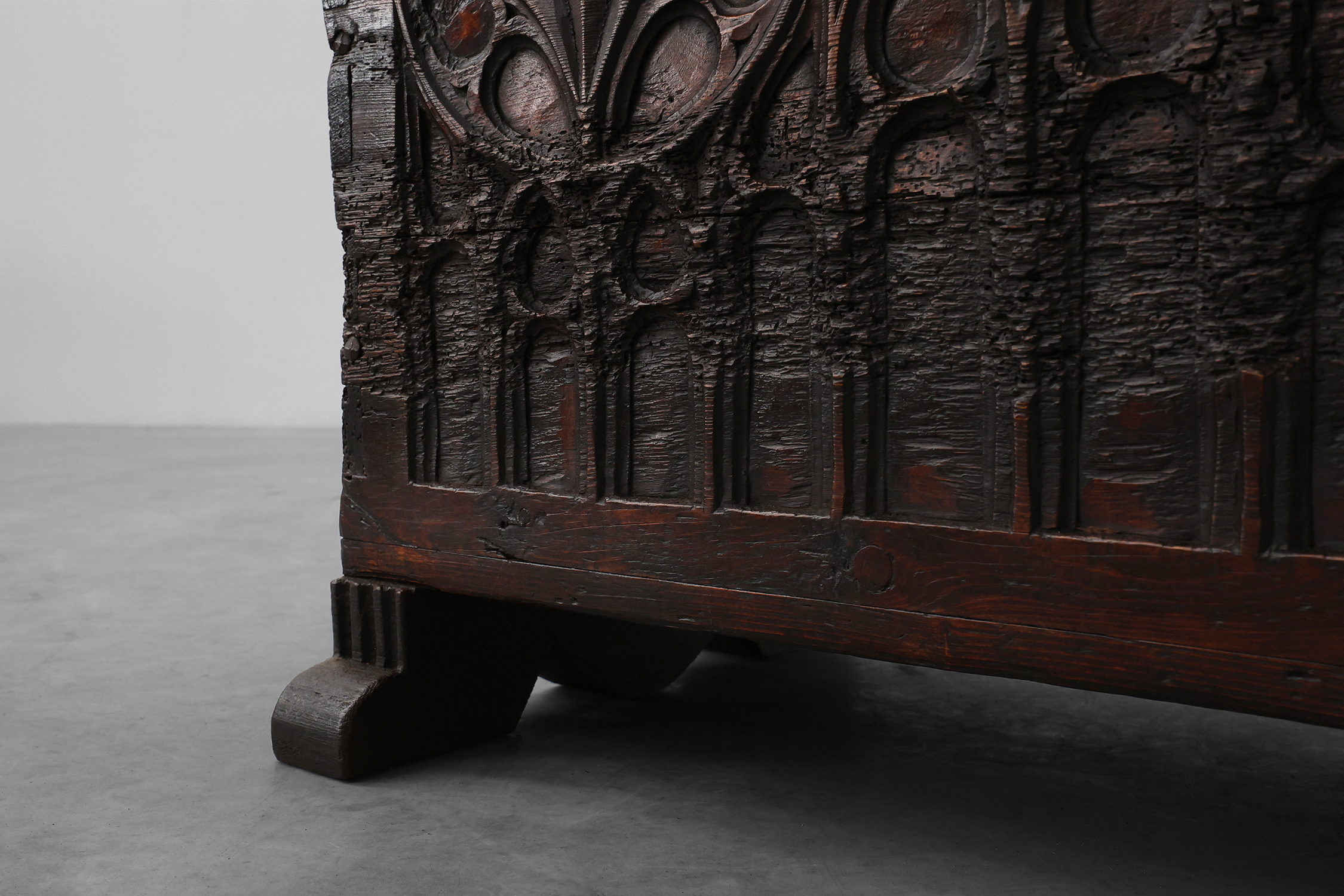 16th Century Gothic Carved Oak Chest, Francethumbnail